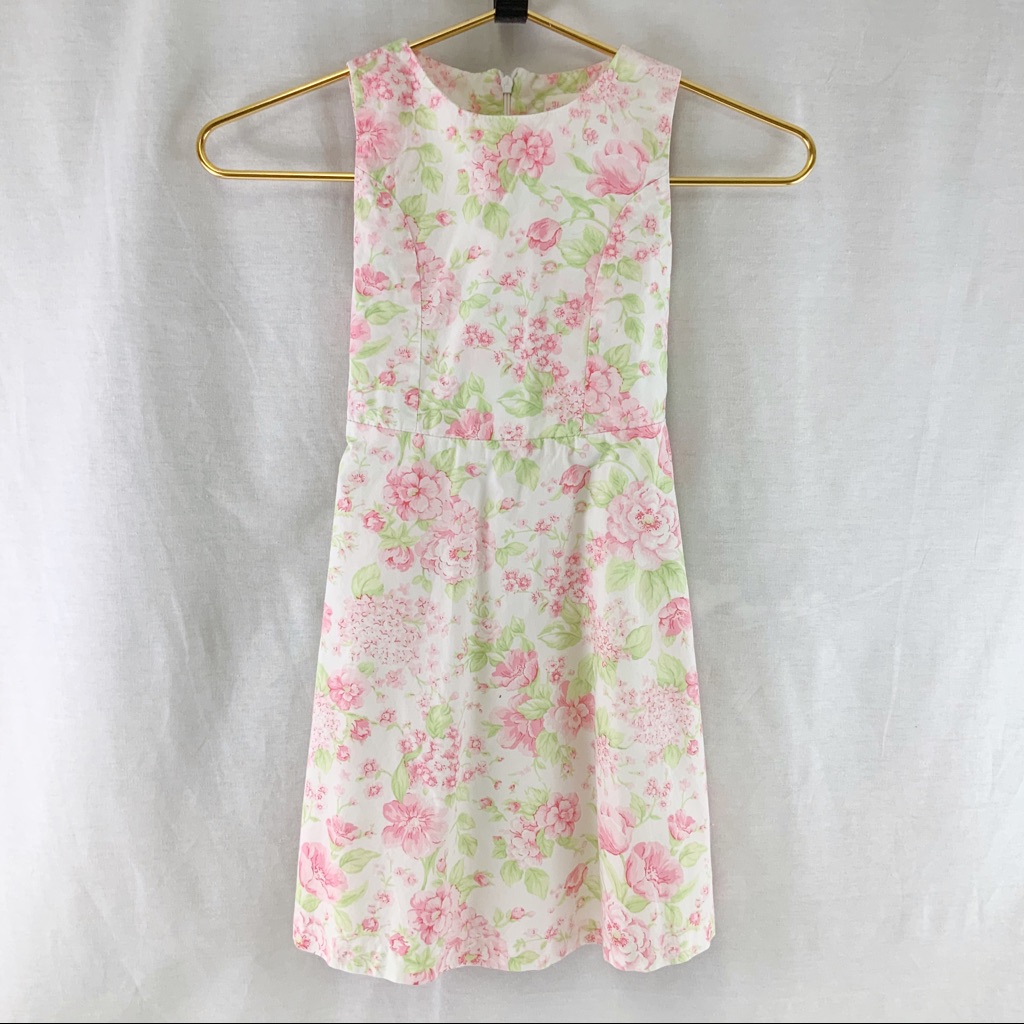 Youth Girls Pink & Green Floral Dress